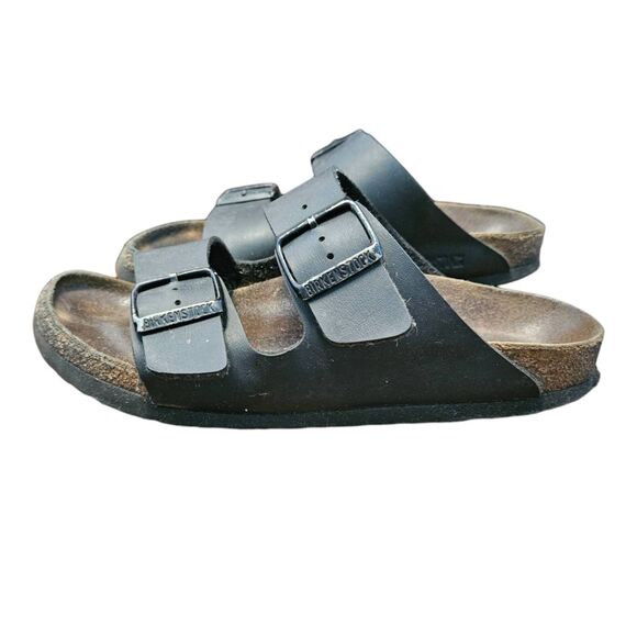 Birkenstock Black Leather Sandals Size 37/7 - Picture 3 of 10